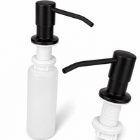 Įmontuojamas skysto muilo dozatorius, juodas, 500 ml talpos, įleidžiamas muilo dozatorius, įmontuojamas skysto muilo pompa