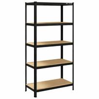 Tvirtas metalinis sandėlio lentynų komplektas 180x90x40 cm, cinkuotas, 5 MDF lentynos, 180 kg/lentynai, 900 kg