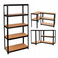 Metalinė sandėlio lentyna 180x90x40 – tvirta dirbtuvių ir garažo lentyna, juoda