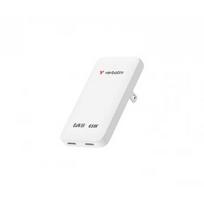 Verbatim Slim GaN charger 65W 2x USB-C US/UK/UE white 30281