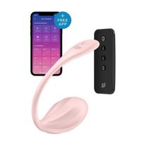 Vibratorius Satisfyer Ribbed Petal Rose, nešiojamas, su nuotoliniu valdymu