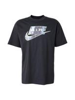Nike Sportswear Marškinėliai 'AIR' sidabro pilka / šviesiai žalia / juoda