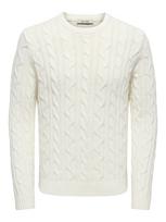 Only & Sons Megztinis 'ONSKim' vilnos balta
