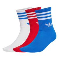 ADIDAS ORIGINALS Kojinės '3-Stripes Crew 3 Pairs' sodri mėlyna („karališka“) / raudona / balta