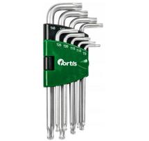 Raktų komplektas su Torx antgaliais Fortis 4317784730020; T9-T45; 9 vnt.