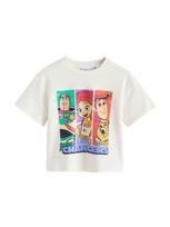 Next Marškinėliai 'Toy Story Woody Jessie Buzz Lightyear' nebalintos drobės spalva / žalia / omarų spalva / juoda
