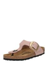 BIRKENSTOCK Šlepetės per pirštą 'Gizeh Lenb' auksas / rožinė / juoda