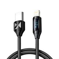 Wozinsky WUCLC1 USB-C į Lightning laidas su LED ekranu, 36W, 1m, Juodas