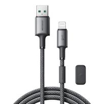 Joyroom S-A50 3A USB-A į Lightning laidas su organizatoriumi 1.2m, Pilkas