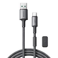 Joyroom S-A50 USB-A į USB-C laidas su magnetiniu organizatoriumi, 3A, 1.2m, pilkas