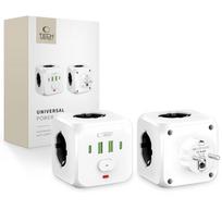 Tech-Protect PCL3x4 ilgintuvas, 3x AC, 2x USB-A, 2x USB-C, baltas