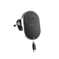 SBS Išmaniojo Telefono Automobilinis Laikiklis su 15W Belaidžiu Įkrovikliu MagSafe, Juodas