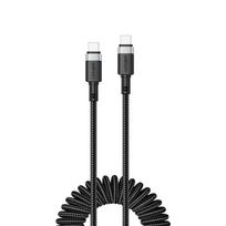 Spiralinis laidas Acefast C14-03 USB-C į USB-C 3A 1.2m, juodas