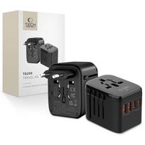 Universalus kelioninis adapteris Tech-Protect TA200 EU / UK / US / AU, juodas