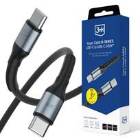 Laidas 3mk Hyper Cable N-SERIES USB-C į USB-C 2m 240W 48V/5A, juodas
