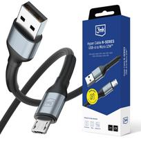3mk Hyper Cable N-SERIES USB-A į Micro USB laidas 1m 12W, juodas