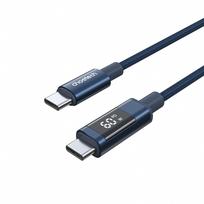 Choetech XCC-1068 PD 60W USB-C į USB-C laidas su ekranu 1.2 m, mėlynas