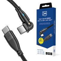 3mk Hyper Cable N-SERIES USB-C / USB-C laidas 1m 100W 180° PD QC 3.0, juodas