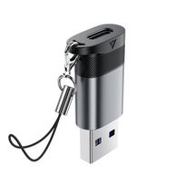 Adapteris Acefast J8 USB-C (lizdas) į USB-A (kištukas), pilkas