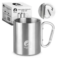 Mountain Goat plieninis turistinis puodelis su karabinu 350 ml