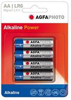 AgfaPhoto 110-802589 - Single-use battery - AA - Alkaline - 1.5 V - 4 pc(s) - Mėlyna - Pilkas