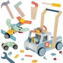 Medinis TOOKY TOY stumdukas automobilis su STEM dirbtuve