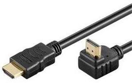 PremiumCord HDMI High Speed+Ethernet kabelis, auksuota 90° lenkta jungtis 5m