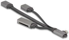 Skaitytuvas Delock DELOCK 2 prievadų USB šakotuvas su SD ir Micro SD kortelių skaitytuvu, USB Type-C jungtimi