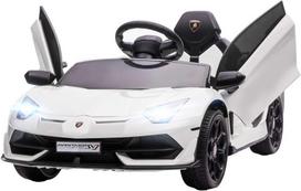 Homcom Vaikiškas elektrinis automobilis 12V Elektrinė transporto priemonė su 2.4G nuotolinio valdymo pulteliu, MP3 grotuvu, garso signalu, šviesomis, 3-5 metų, balta