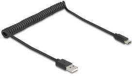 Kabelis USB Delock USB-A – USB-C 0,75 m Juodas (90368)