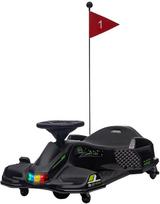HOMCOM Vaikų Elektrinis Gokartas 12 V 3-8 km/h Drifto Kartas su Drifto režimu, Lėtuoju paleidimu, Gokartas su šviesomis, muzika, saugos diržu, vaikiška transporto priemonė 8-12 metų vaikams, juoda