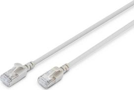 Digitus CAT 6A klasa Ea, F/FTP, skrętka patch, Cu, LSZH, AWG 32/7, ilgis: 2 m, pilka