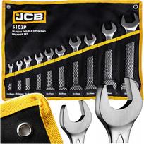 JCB 10 atvirų veržliarakčių (8–36 mm) rinkinys ant drobės