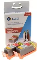 Tusz G&G XXL-kartridże komplektas 2 kompatybilny su Canon PGI-580BK XXL