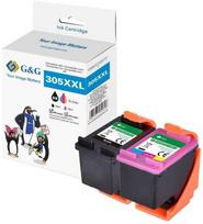 G&G XXL rašalo kasečių rinkinys (2 vnt.), skirtas HP 305XL / 3YM62AE + 3YM63AE spausdintuvams