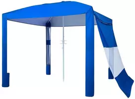 VEVOR Paplūdimio pavėsinė su šonine siena, 2.4 x 2.4 m