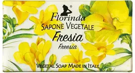 Florinda Freesia Vegan & Cruelty-Free valomasis ir minkštinantis muilas su gėlių kvapu kūnui ir rankoms, 100 g