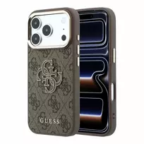 Guess 4G & Big Resin Logo Dėklas, skirtas iPhone 17 Pro Max / 18 Pro Max - Ruda