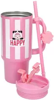PENFection - Puodelis išsinešimui su šiaudeliu - rožinis - 470 ml