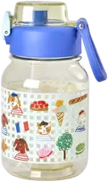 Rice - Plastikinis vaikiškas gertuvės formos buteliukas - Paryžiaus raštas - mėlynas - 700 ml