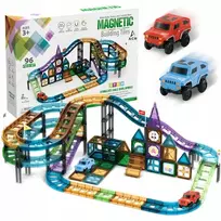 Magnetinė automobilių trasa vaikams, 96 elementai su 2 elektriniais automobiliais