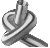 LINDAB lanksti žarna SRFC 125, pagaminta iš 2x0,7 mm aliuminio lakšto. Ilgis 5 m, suspausta apie 1,20 m, maks. 200 °C.