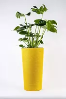 Adoni Geltonas džiuto vazonas su įdėklu 32x57 cm - rankų darbo (adoni-yel-57)