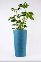 Adoni mėlynas džiuto vazonas su įdėklu 32x57 cm - rankų darbo (adoni-blu-57)