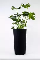 Adoni juodas medvilninis gėlių vazonas su įdėklu 32x57 cm – rankų darbo (adoni-ba-blk-57)