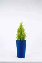 Adoni mėlynas medvilninis gėlių vazonas su įdėklu 22x36 cm – rankų darbo (adoni-ba-blu-36)