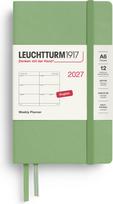 Leuchtturm 1917 Savaitinis planuoklis kietais viršeliais Leuchtturm 1917 2027 EN A6, šviesiai žalias