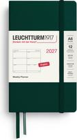 Leuchtturm 1917 Savaitinis planuoklis kietais viršeliais Leuchtturm 1917 2027 EN A6, tamsiai žalias