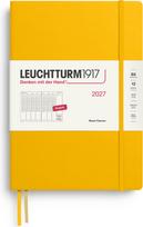Leuchtturm 1917 Savaitinis planuoklis kietais viršeliais Leuchtturm 1917 2027 EN B5, geltonas