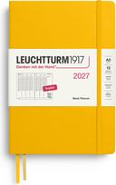 Leuchtturm 1917 Savaitinis akademinis planuoklis kietais viršeliais Leuchtturm1917 2027 EN A5, geltonas